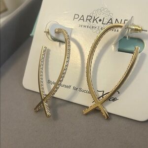 Park Lane Gold X-Shaped Earrings